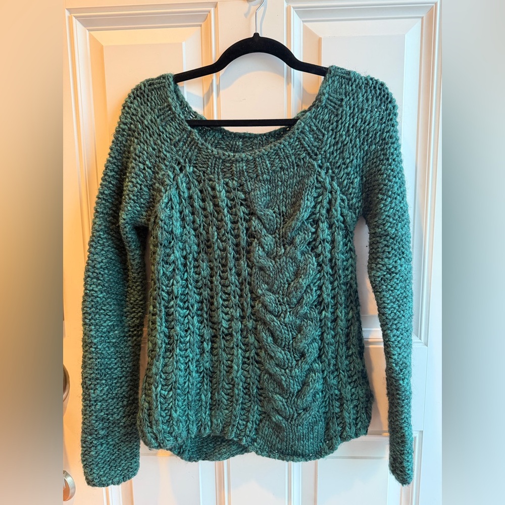 Free People Turquoise Knit Sweater